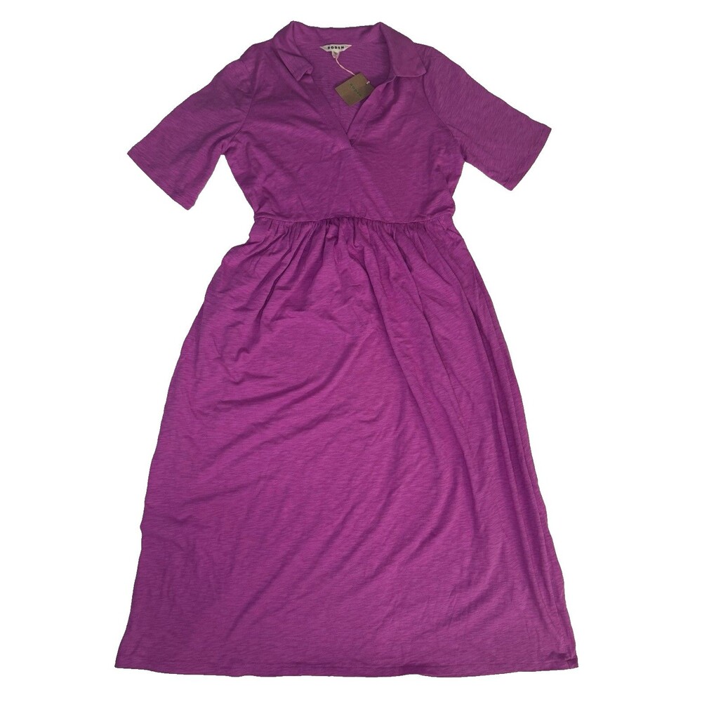 Boden Women Aria Collared Jersey Dress Purple Size 8L